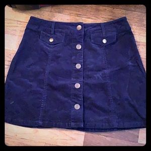 Courderoy button down skirt